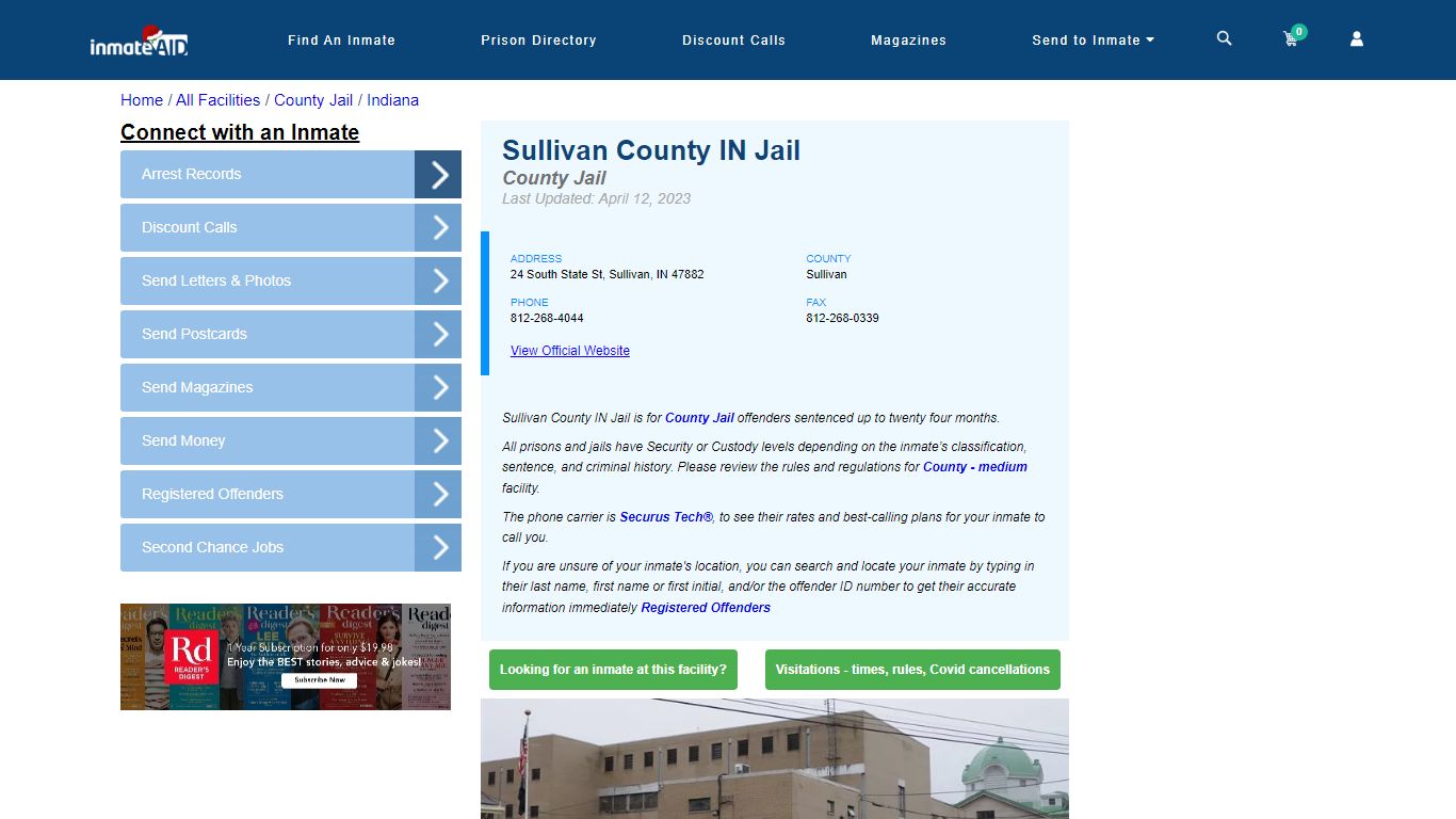 Sullivan County IN Jail - Inmate Locator - Sullivan, IN