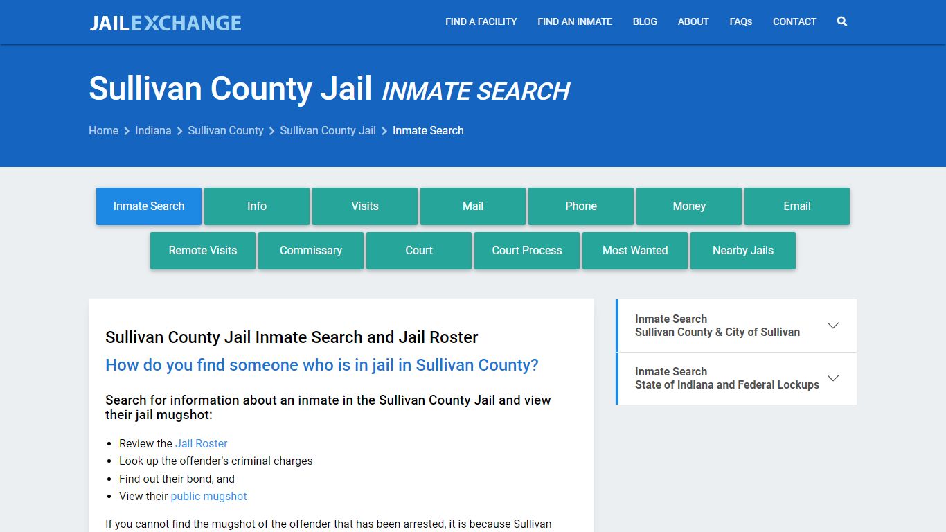 Inmate Search: Roster & Mugshots - Sullivan County Jail, IN
